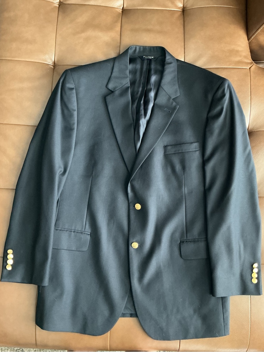 Jos A. Bank Classic Men's Navy Blazer with Gold Buttons -